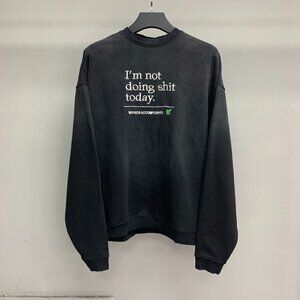 Vetements Washed Black Embroidered Sweatshirt